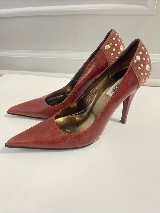 Steve Madden Shoes - Steve Madden Tifani Size 7 Studded Heels - Burgundy/Rust Pumps